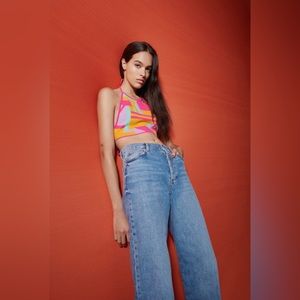 Zara Knit Crop Top Multicolored